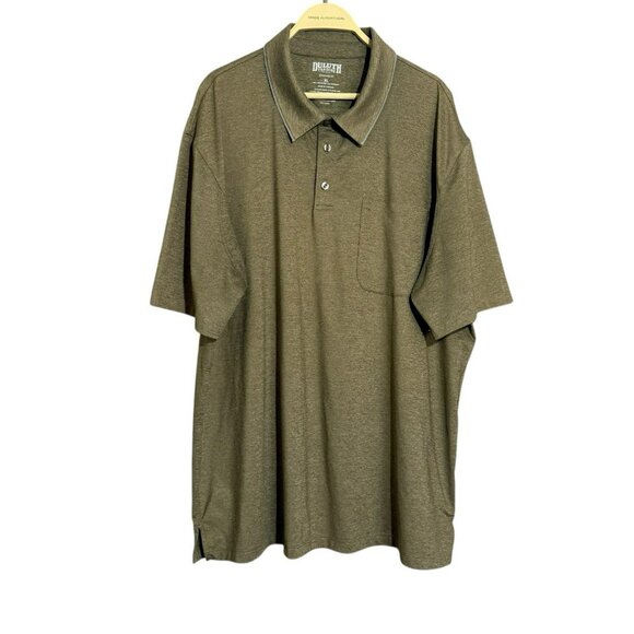 Duluth Polo Golf Shirt Men Sz XL Pocket Casual Collar Button Summer Comfy Olive - Picture 1 of 8